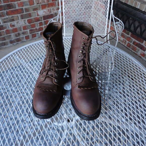 ARIAT Brown Leather Composite Toe Work Hog Lace Up Boots Size 10EE - Picture 1 of 9